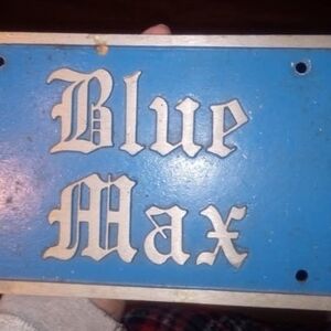 Vintage Blue Max Cast Aluminum License Plate